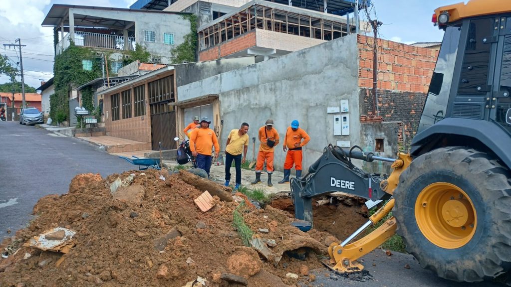 Prefeitura de Manaus trabalha na recuperação de drenagem profunda no bairro Dom Pedro