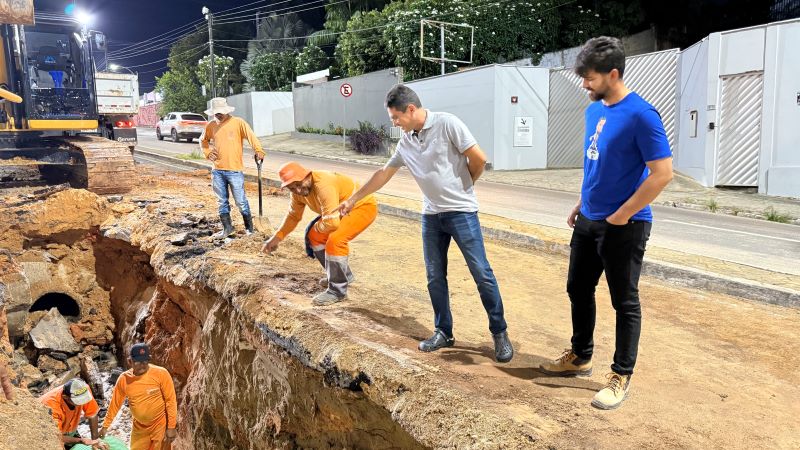 Prefeitura de Manaus implanta 90 metros de nova rede de drenagem e moradores se mostram satisfeitos com a evolução da obra