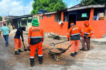 Prefeitura de Manaus realiza recuperação asfáltica e limpeza no bairro Mutirão com o programa ‘Mutirão no Bairro’
