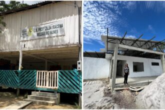 Jacqueline celebra avanço em obra da nova Escola Zilda Iracema em zona rural de Manaus