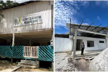 Jacqueline celebra avanço em obra da nova Escola Zilda Iracema em zona rural de Manaus