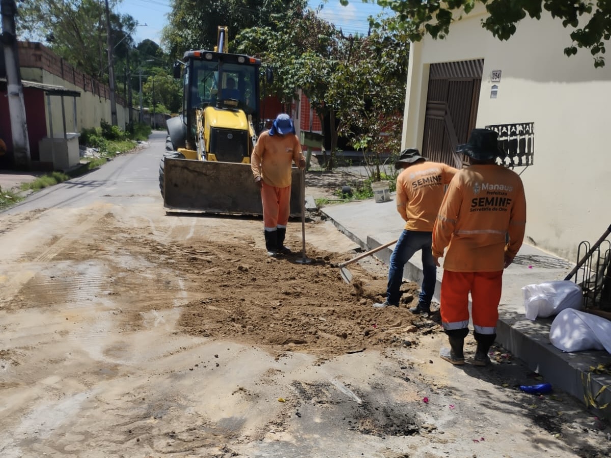 Prefeitura de Manaus avança com obras simultâneas e reforça infraestrutura na zona Norte