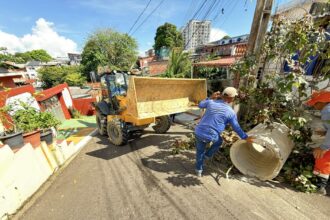 Obra emergencial para recuperar drenagem no bairro São Jorge