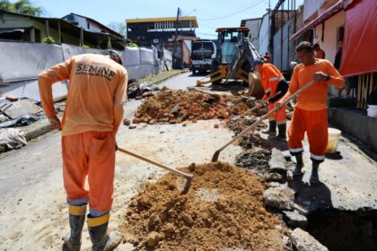 Prefeitura de Manaus dá continuidade aos serviços do ‘Mutirão no Bairro’ com manutenção em drenagem profunda no Alvorada