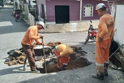 Prefeitura de Manaus realiza manutenção em rede de drenagem no bairro Compensa