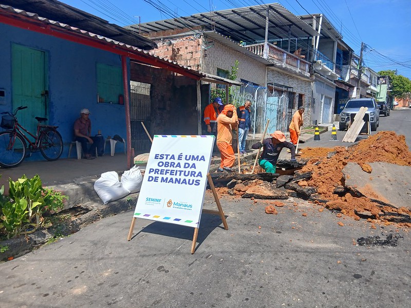 Prefeitura de Manaus substitui tubulação e evita alagamentos na zona Oeste