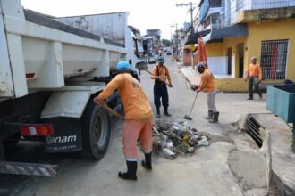 Prefeitura de Manaus recupera caixa coletora danificada no bairro Alvorada, na zona Centro-Oeste