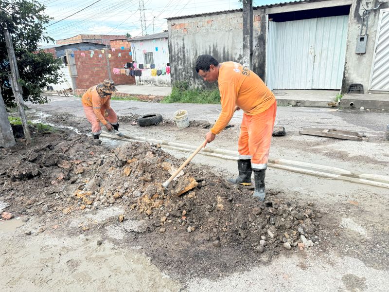 Prefeitura de Manaus executa obra de implantação de drenagem superficial e transforma realidade de moradores no bairro Santa Etelvina