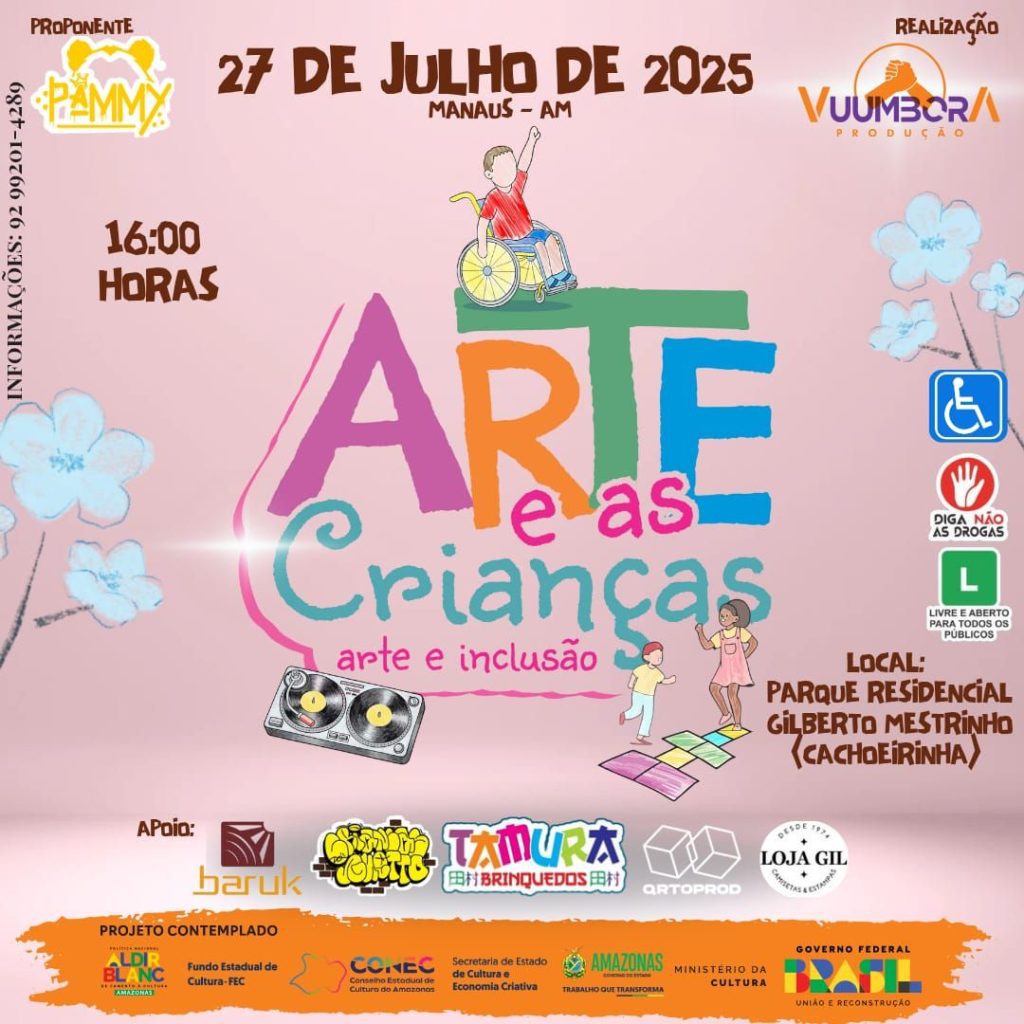 ‘Arte Inclusiva’: Evento cultural promove oficinas e lazer para crianças e PCDs em Manaus
