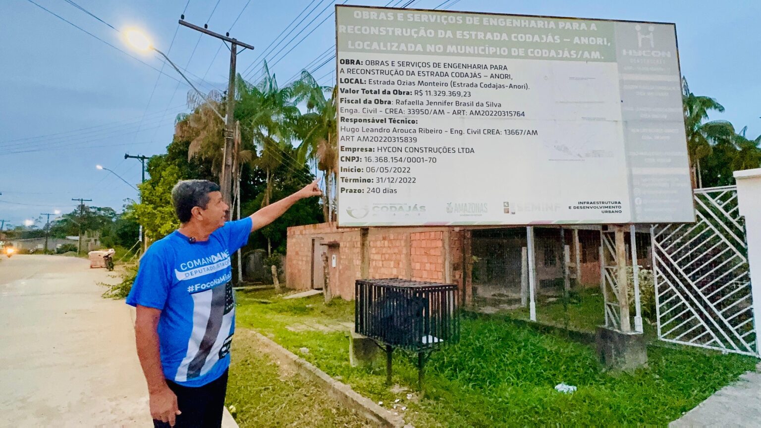 Comandante Dan constata abandono da estrada entre Codajás e Anori e denuncia dificuldades do hospital de Codajás