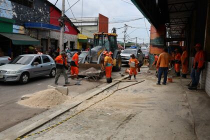 Prefeitura de Manaus intensifica obras de infraestrutura no centro histórico com o ‘Mutirão no Bairro’