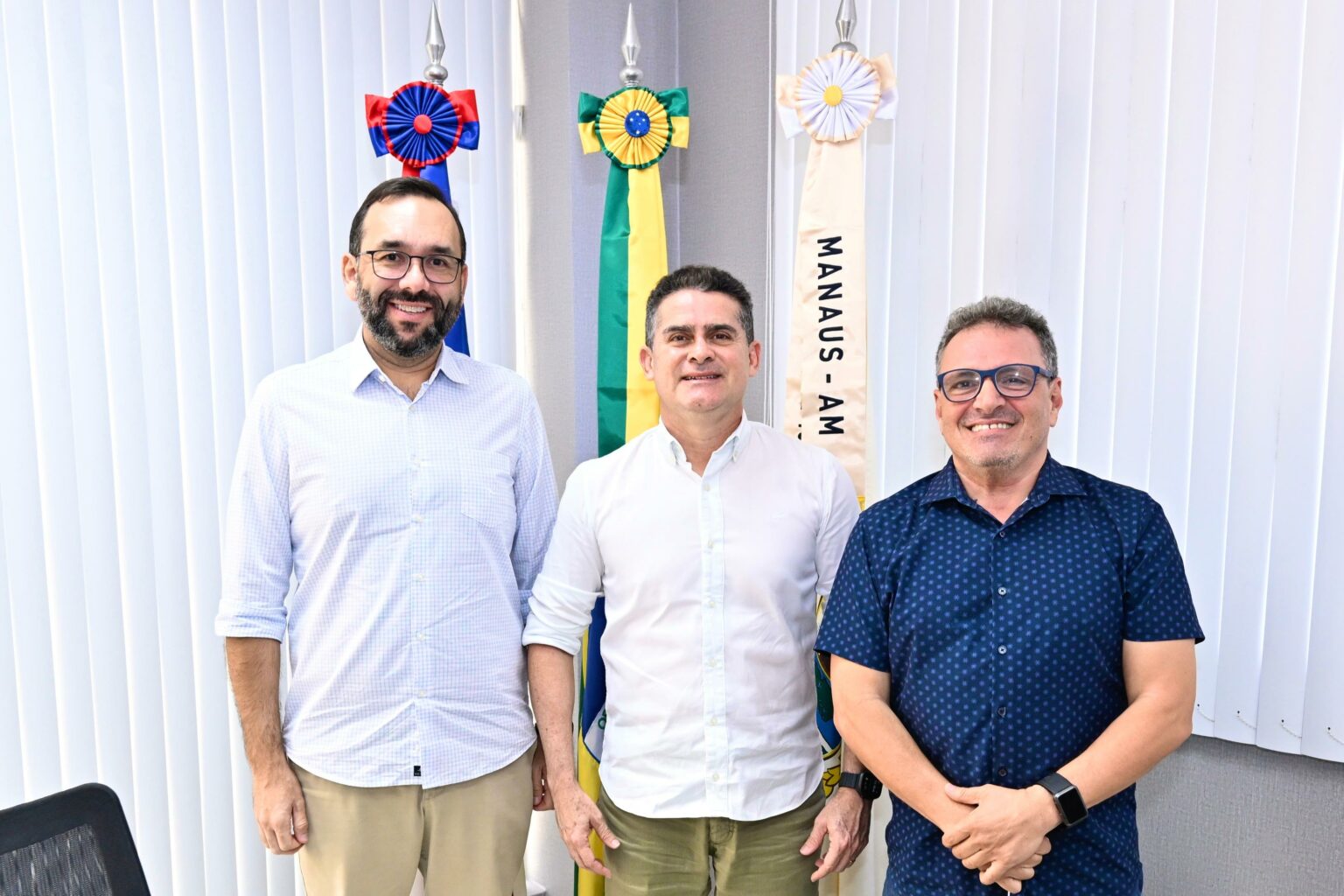 Prefeito e os presidentes da Eletros e Ventisol Agratto anunciam expansão de empresa do setor eletroeletrônico em Manaus