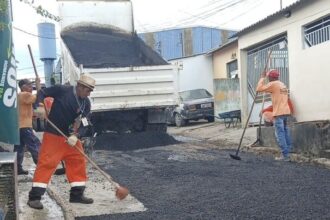 Prefeitura de Manaus leva novo asfalto ao bairro Monte das Oliveiras