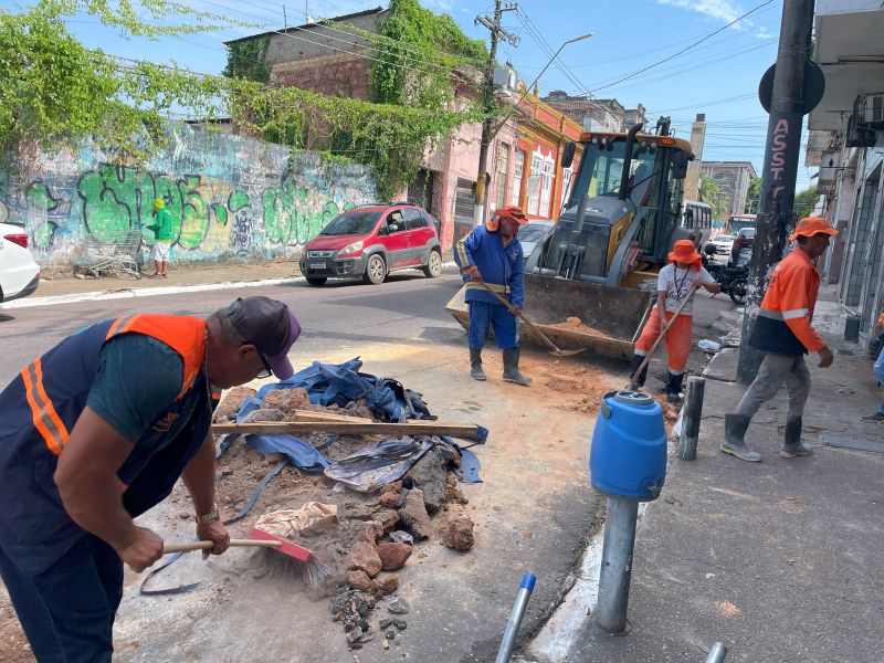 Prefeitura de Manaus avança com obras de recuperação de drenagem profunda no Centro