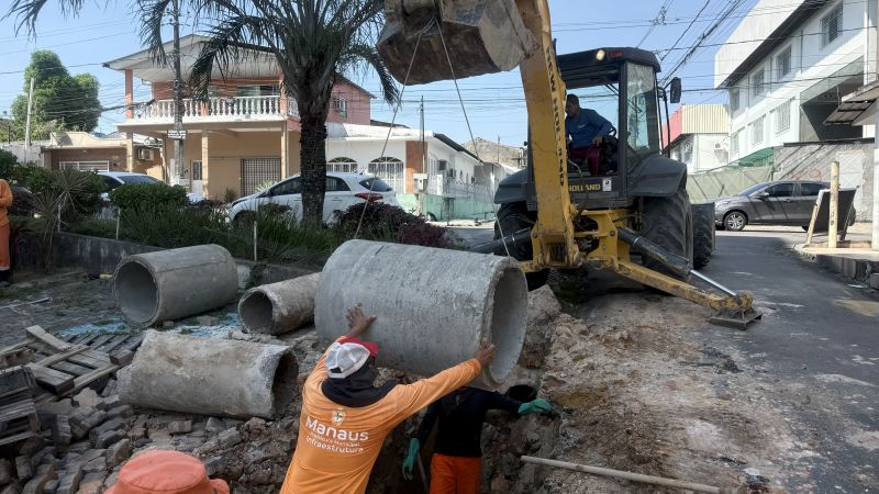 Prefeitura de Manaus avança em implantação de drenagem profunda no bairro Aleixo