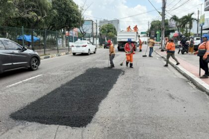 Prefeitura de Manaus intensifica obras de manutenção na Djalma Batista, um dos principais corredores viários da capital