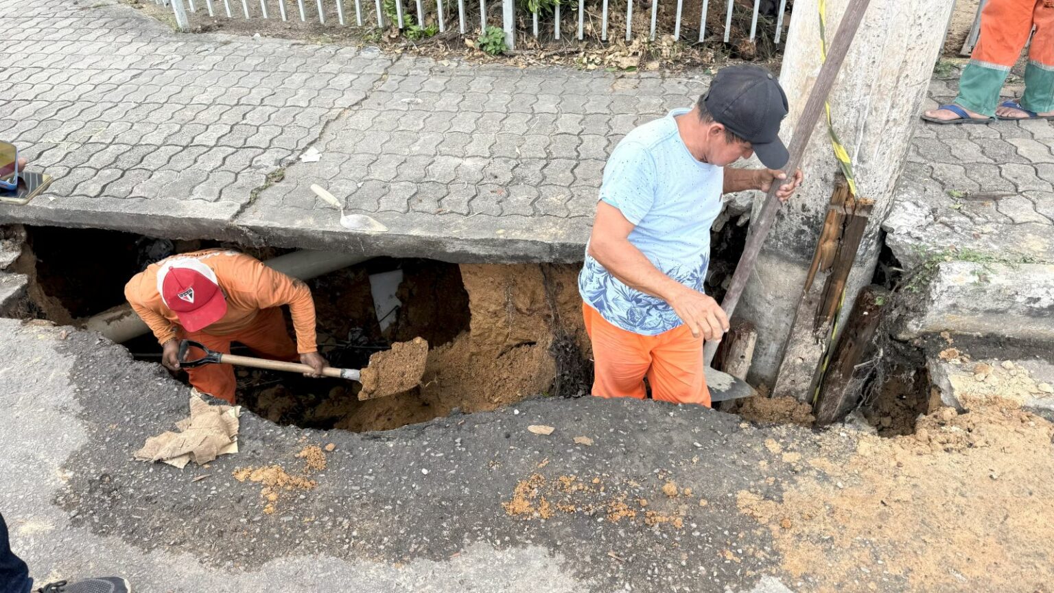 Prefeitura de Manaus realiza intervenção emergencial na Djalma Batista neste domingo