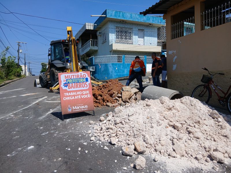Prefeitura de Manaus realiza obra de revitalização em rede de drenagem no bairro São Jorge