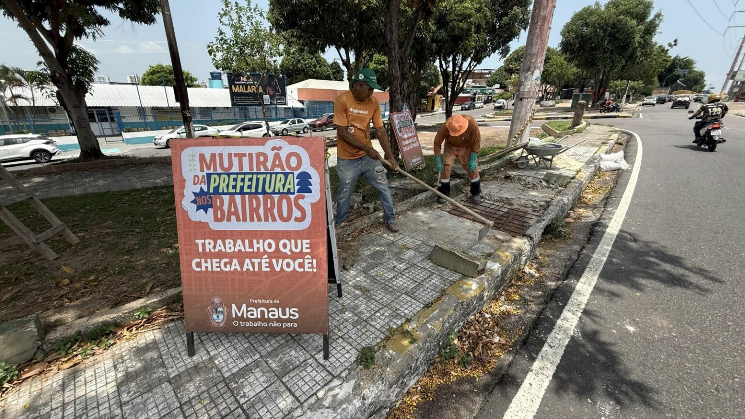 Prefeitura de Manaus recupera drenagem e calçada no bairro São Raimundo