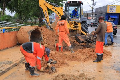 Prefeitura de Manaus recupera galeria subterrânea e reforça sistema de drenagem na avenida Brasil
