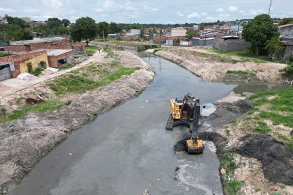 Obras de revitalização do igarapé do Mindu no Jorge Teixeira