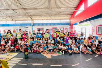 Aprendizado sobre segurança viária à crianças no Santa Etelvina Aprendizado sobre segurança viária à crianças no Santa Etelvina