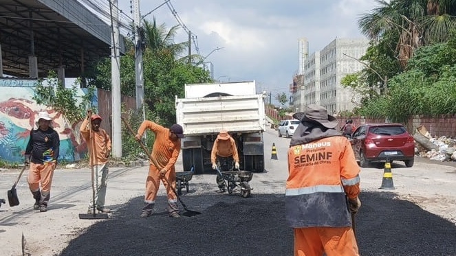 Prefeitura de Manaus recupera a avenida 7 de Maio