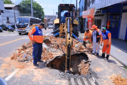 Prefeitura executa obra emergencial em trecho da avenida Tefé