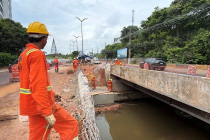 Prefeitura de Manaus amplia ponte da avenida do Turismo