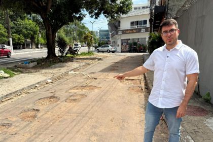 Rodrigo Guedes denuncia ‘buraqueira’ no bairro Nossa Senhora das Graças