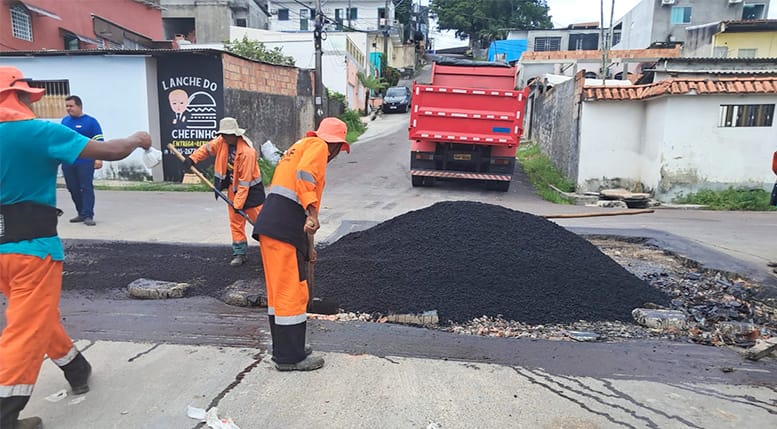 Prefeitura de Manaus intensifica manutenção asfáltica no conjunto Boas Novas e em vias do bairro Cidade Nova
