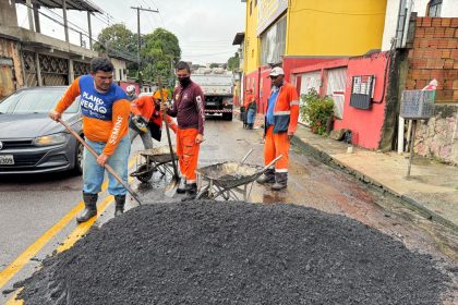 Prefeitura de Manaus avança em obras de recuperação asfáltica na zona Leste da cidade