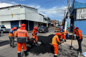 Prefeitura realiza grande intervenção asfáltica no bairro Flores