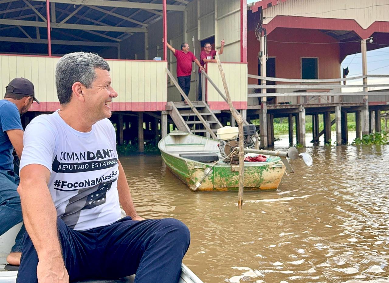 Seca fora de época afeta a segurança hídrica das populações da calha do Solimões e preocupa Comandante Dan