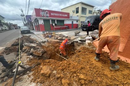 Prefeitura de Manaus realiza obra de melhoria nos sistemas de escoamento de águas pluviais no bairro Santo Antônio