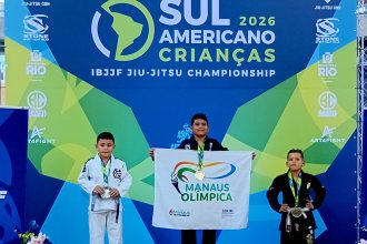 Atleta amazonense conquista medalha de ouro no Campeonato Sul-Americano de Jiu-Jitsu Criança 2026 com apoio do programa ‘Manaus Olímpica’