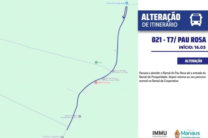 Prefeitura estende linha 021 até o quilômetro 16 do Pau-Rosa