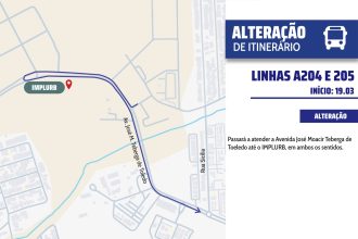Linhas de ônibus A204 e A205 terão itinerário alterado