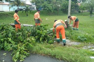 PMM recolhe 12 toneladas de lixo durante chuva deste sábado, 4/4