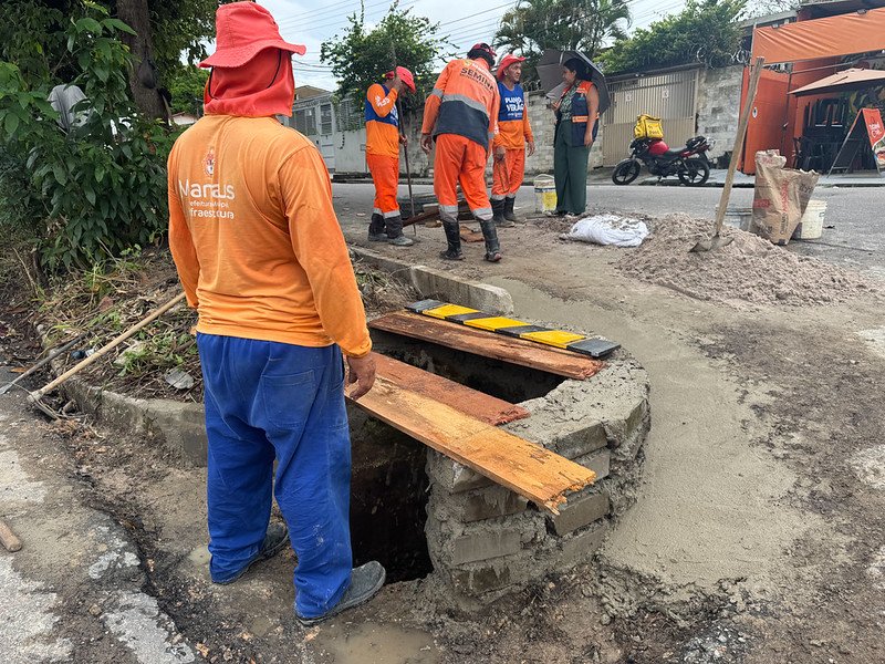 Prefeitura de Manaus realiza recuperação da drenagem e obras para prevenir alagamentos no Parque 10 de Novembro
