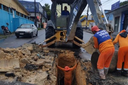 Prefeitura de Manaus realiza recuperação da rede de drenagem na rua 202 do bairro Cidade Nova